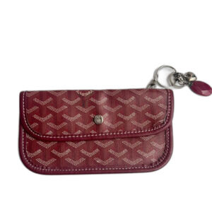 Authentic Goyard Saint Louis Red Pouch/Card Wallet One Size With Charms